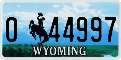 WY license plate 044997
