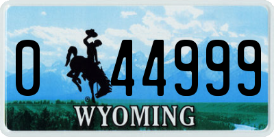 WY license plate 044999