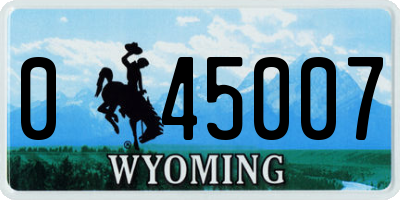 WY license plate 045007