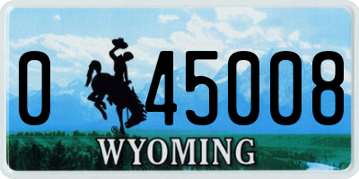 WY license plate 045008