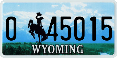 WY license plate 045015
