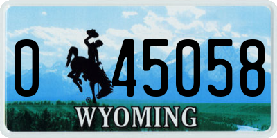 WY license plate 045058