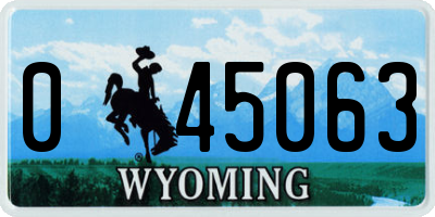 WY license plate 045063