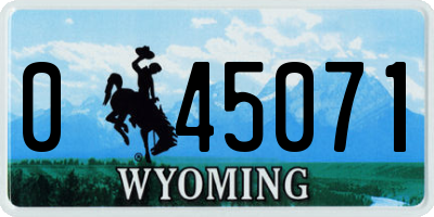 WY license plate 045071