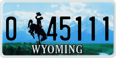 WY license plate 045111