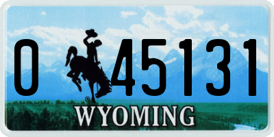 WY license plate 045131