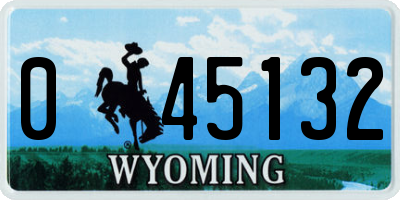 WY license plate 045132