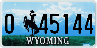WY license plate 045144