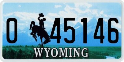 WY license plate 045146