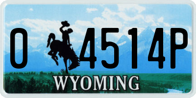 WY license plate 04514P