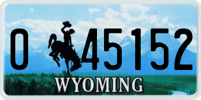 WY license plate 045152