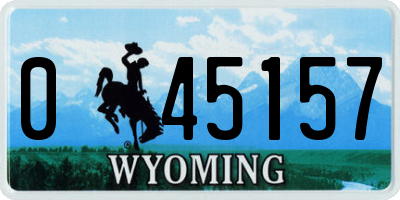 WY license plate 045157