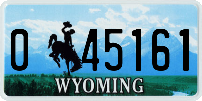 WY license plate 045161