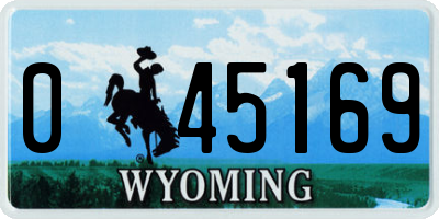 WY license plate 045169