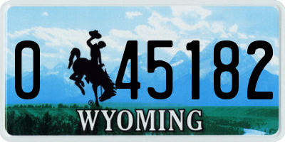 WY license plate 045182
