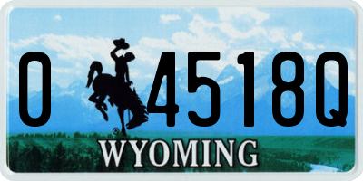 WY license plate 04518Q