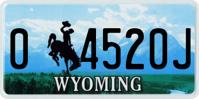 WY license plate 04520J
