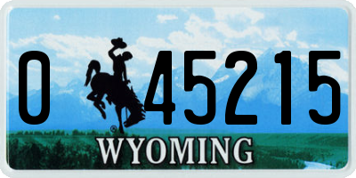 WY license plate 045215