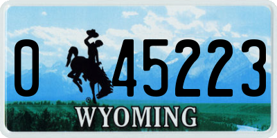 WY license plate 045223