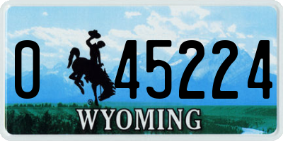 WY license plate 045224