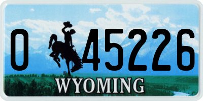 WY license plate 045226