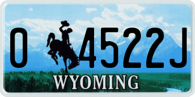 WY license plate 04522J