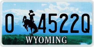 WY license plate 04522Q