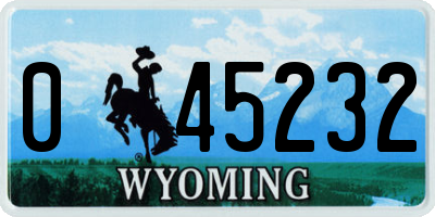 WY license plate 045232