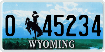 WY license plate 045234