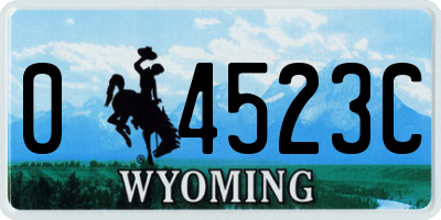 WY license plate 04523C