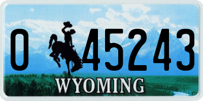 WY license plate 045243