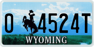WY license plate 04524T