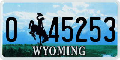 WY license plate 045253