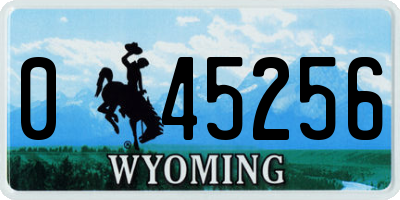 WY license plate 045256