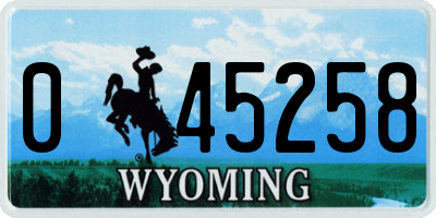 WY license plate 045258