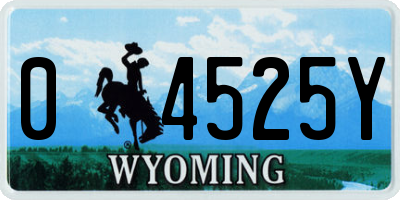 WY license plate 04525Y