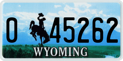 WY license plate 045262