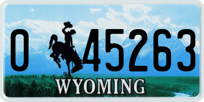 WY license plate 045263