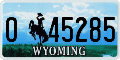 WY license plate 045285