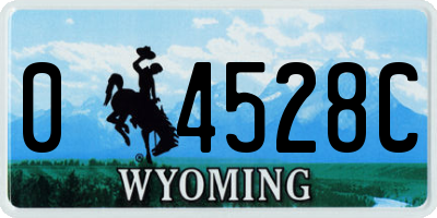 WY license plate 04528C