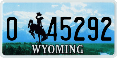 WY license plate 045292