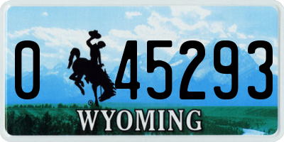 WY license plate 045293