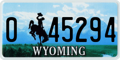 WY license plate 045294