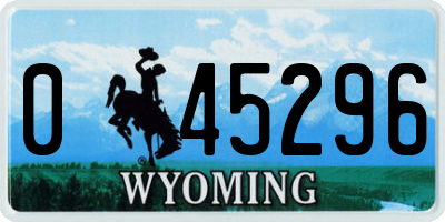 WY license plate 045296