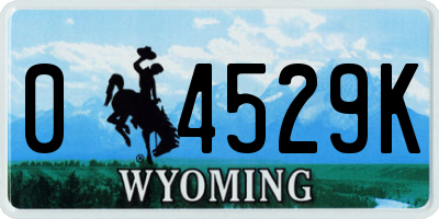 WY license plate 04529K