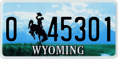 WY license plate 045301