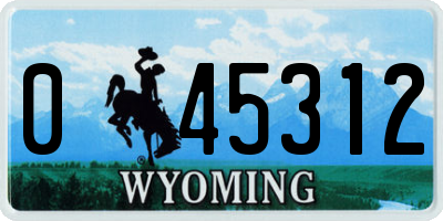 WY license plate 045312