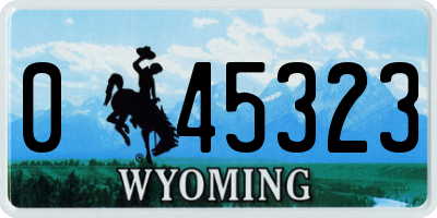 WY license plate 045323
