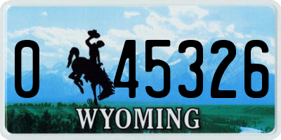 WY license plate 045326