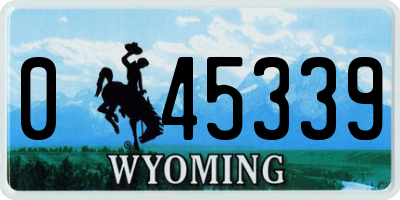 WY license plate 045339